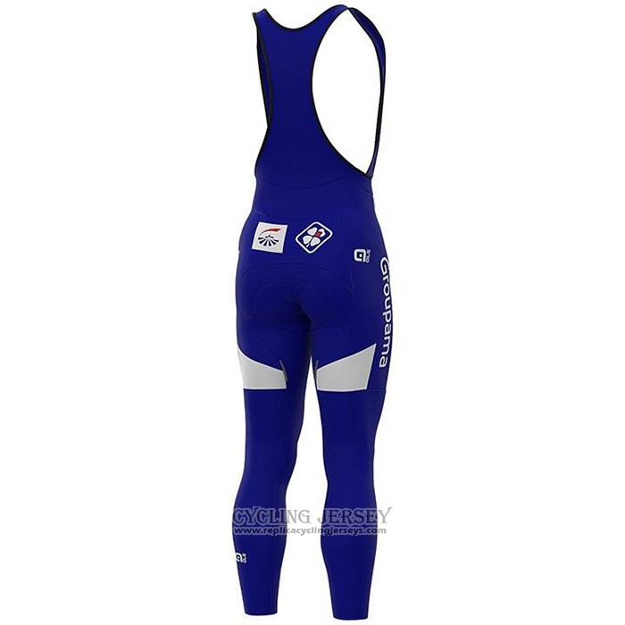 2020 Cycling Jersey Groupama-FDJ White Deep Blue Red Long Sleeve And Bib Tight